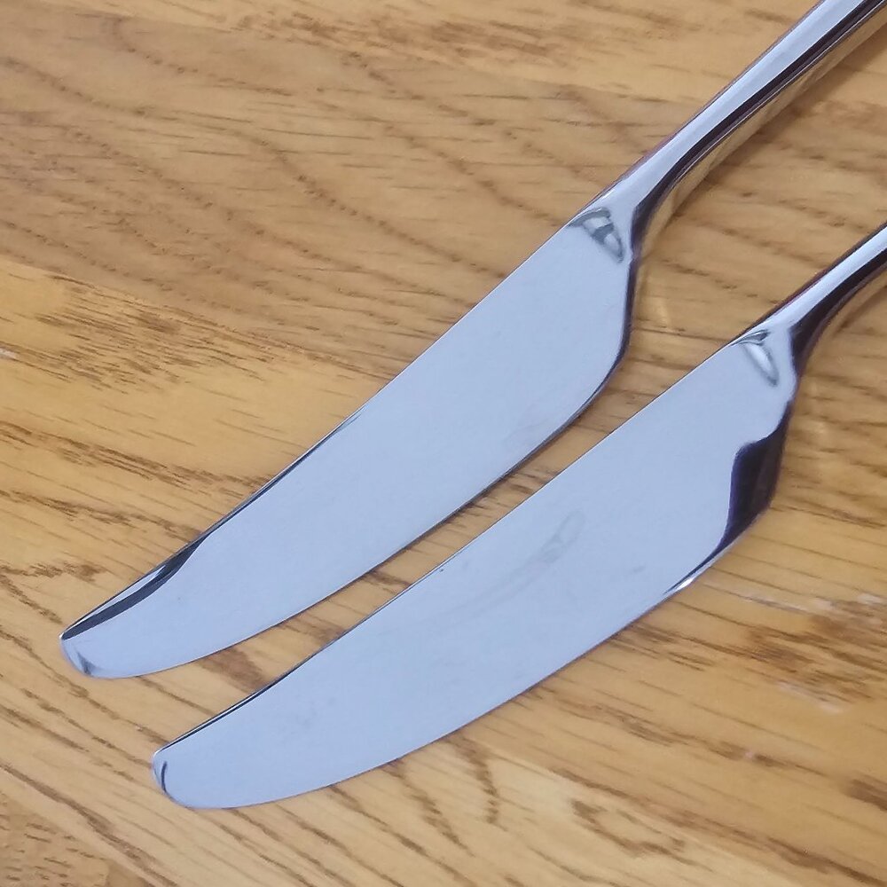 4 Lenox Malmo Dinner Knife 9" Kate Spade stainless smooth minimalist retro reviv - Picture 3 of 7